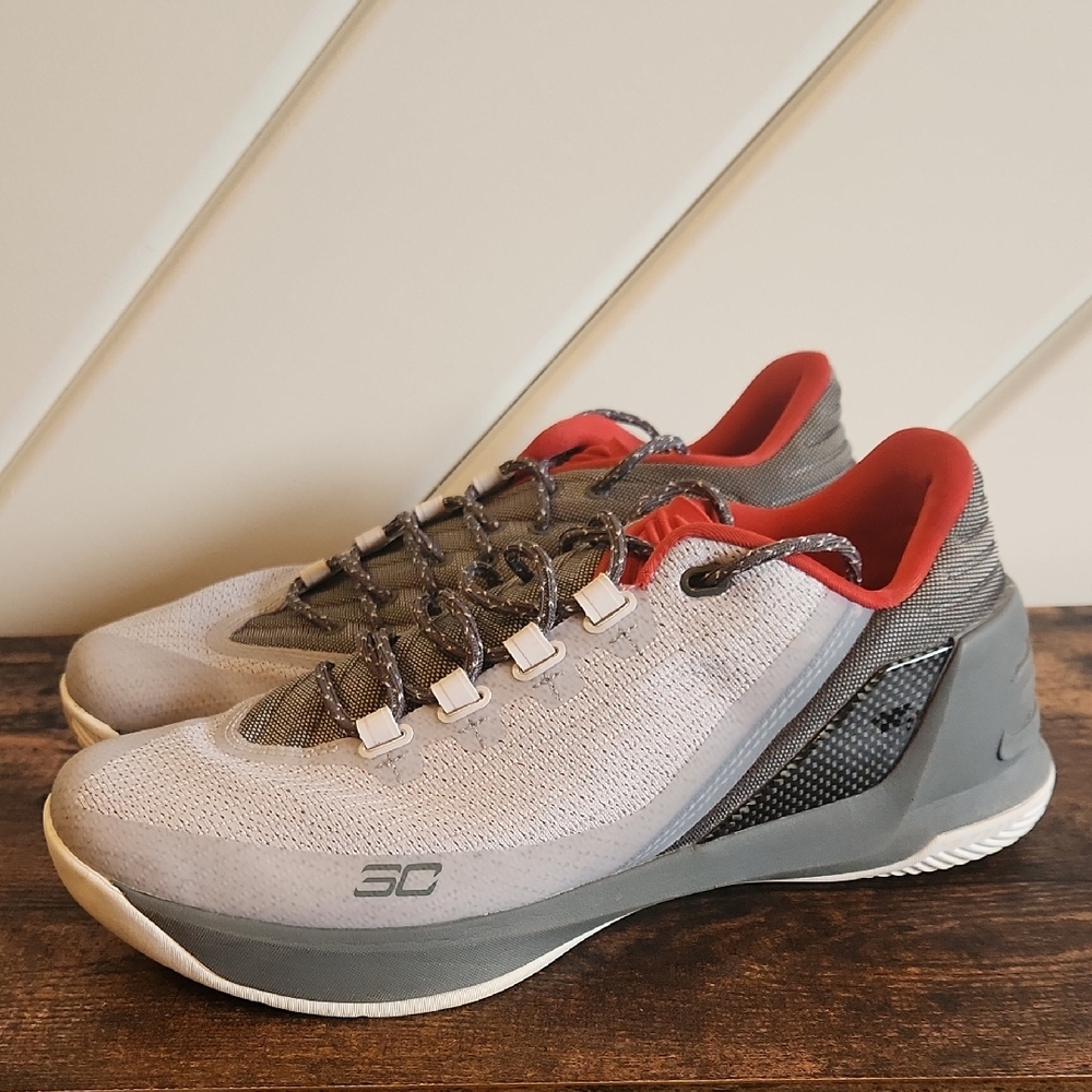 Under Armour Gray and Red Men's Sports Sneakers
